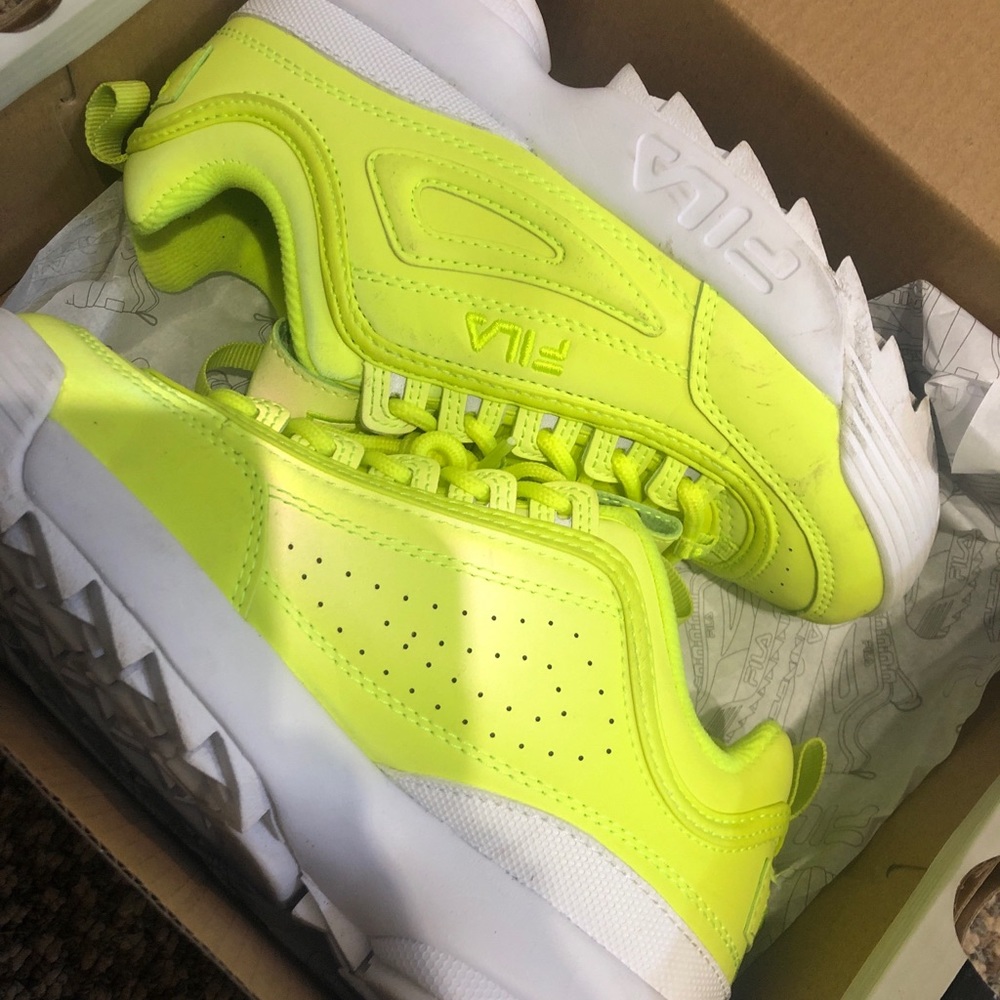Yellow Green Neon Filas WORE ONCE